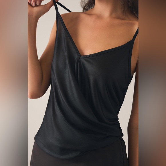 ✨ Anthropologie Shine Wrap Tank Sz L - Picture 1 of 6